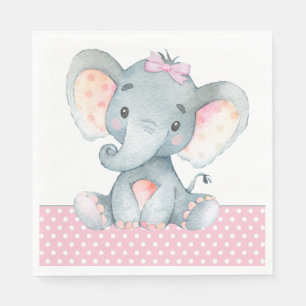 Mädchen Elefant Baby Shower Papier Servietten