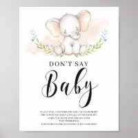 Mädchen Elefant Say Baby Sign Game Baby Shower