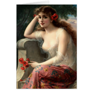 Mädchen Emile Vernon mit einer Mohnblume