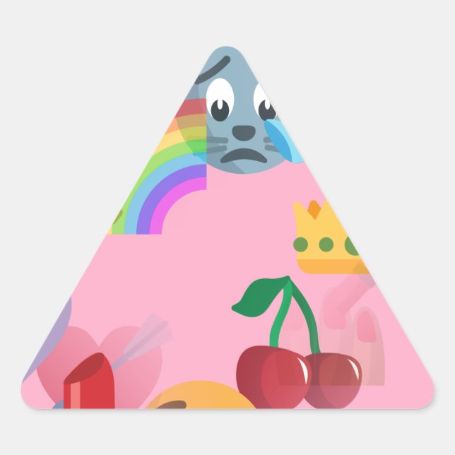 Mädchen Emoji Dreieckiger Aufkleber (Vorderseite)