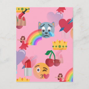 Mädchen Emoji Postkarte