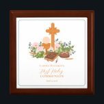 Mädchen Erste heilige Kommunion Custom Rosary Erinnerungskiste<br><div class="desc">Die ersten heiligen Kommunion-Kisten sind perfekt für Mädchen,  die dieses Sakrament feiern. Ideal zum Speichern von Rosaries oder Gebetskarten.</div>