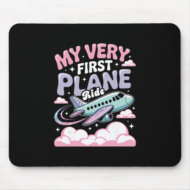 Mädchen erster Flug Kinder fliegen zum ersten Mal  Mousepad (Vorne)