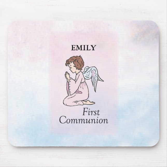 Mädchen, Erstkommunion Engel Mousepad (Vorne)