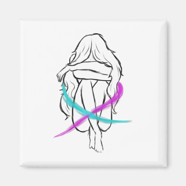 Mädchen erweckt Selbstmordprävention Awaren Magnet (Vorne)