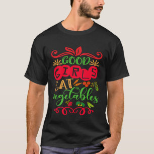 Mädchen essen Gemüse Vegetarier retten Tiere Vegan T-Shirt
