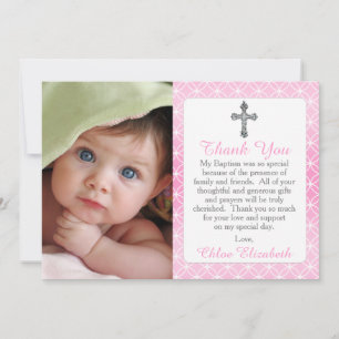 Mädchen-Ewigkeits-Ring-danken QuerFoto-Taufe Ihnen Dankeskarte