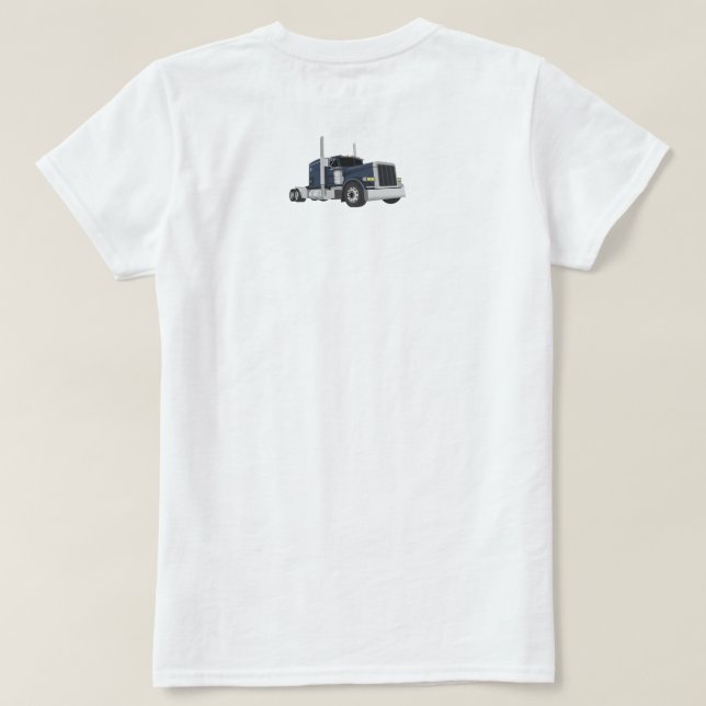 Mädchen fahren große Lastwagen T-Shirt (Design Rückseite)