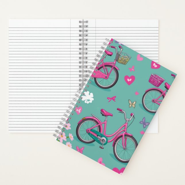 Mädchen Fahrrad Notizbuch (Innen)