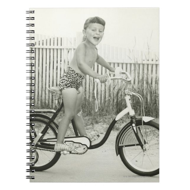 Mädchen fährt Fahrrad Notizblock (Vorderseite)