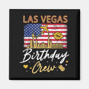 Mädchen Familie Las Vegas Geburtstags-Crew-Squad B Magnet