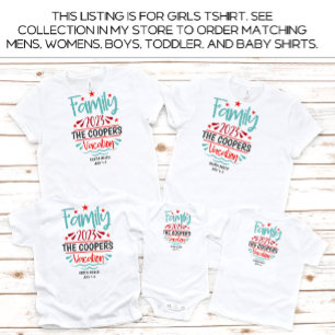 Mädchen Familienurlaub Beach Sommer Custom T-Shirt