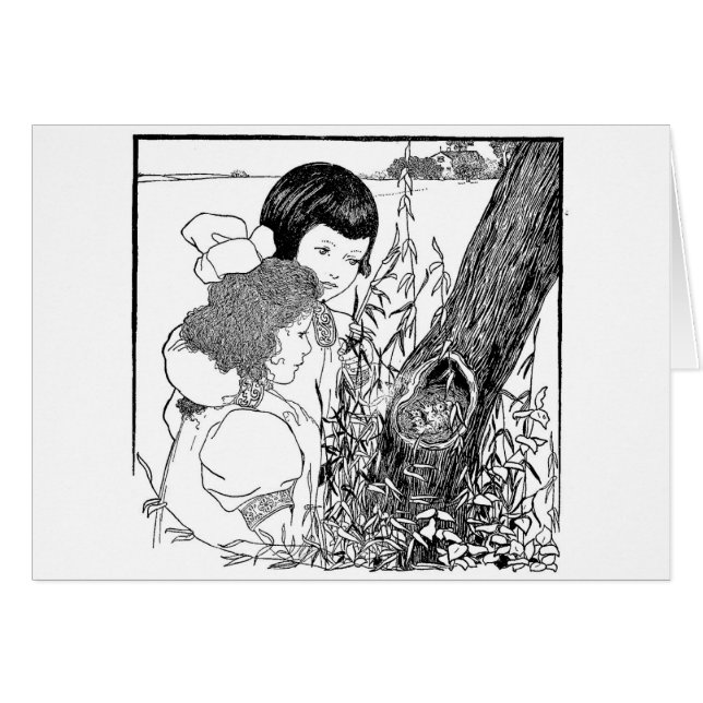 Mädchen fanden ein Vogelnest (Vorderseite (Horizontal))