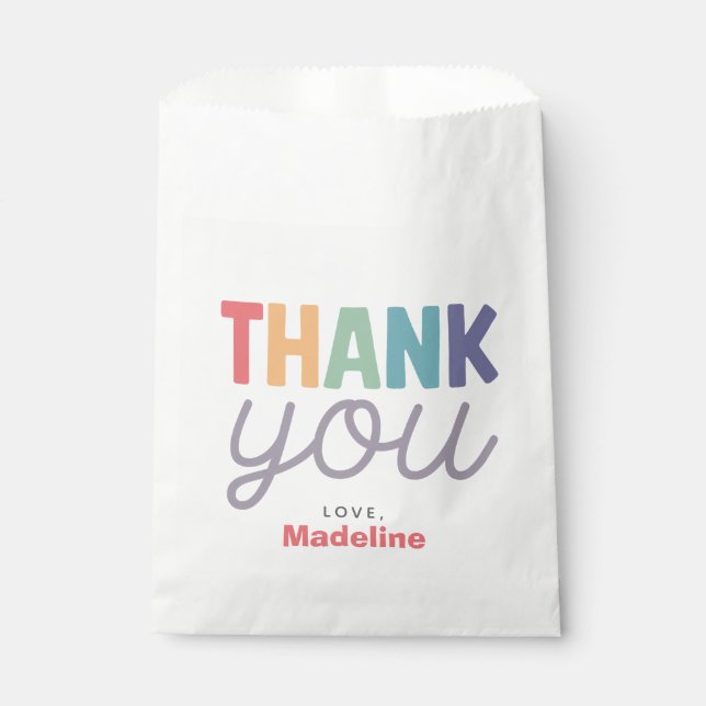 Mädchen Farbige Zwei Viel Spaß Regenbogen 2. Gebur Geschenktütchen (Vorderseite)