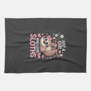 Mädchen Faultier T-Shirt Geschirrtuch