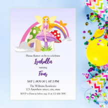 Mädchen Feenpilz Regenbogen Geburtstag 