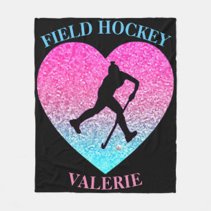 Mädchen Feldhockey-Decke mit Namen Fleecedecke