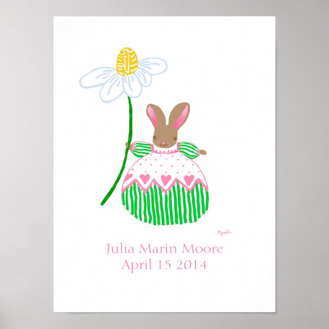 Mädchen Fifi Bunny Geburtstagsposter Poster (Vorne)