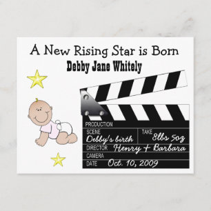 Mädchen-Filmstar-Babymitteilung Ankündigung