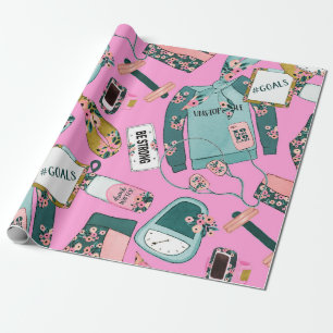 Mädchen-Fitness-Muster Geschenkpapier