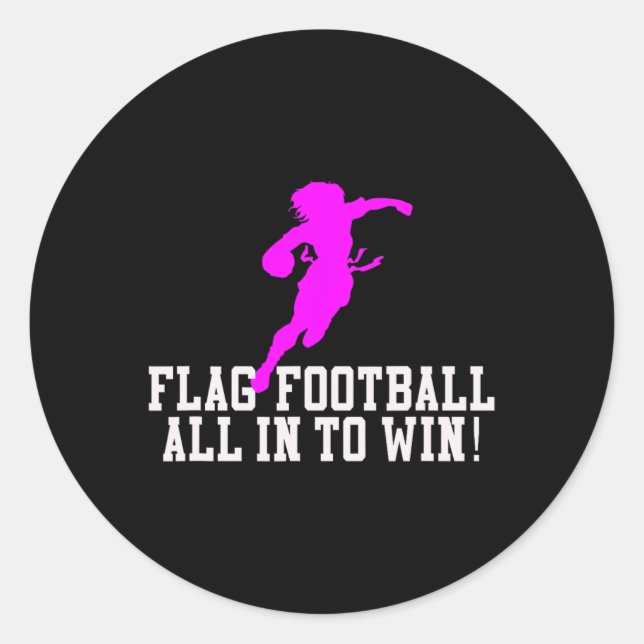 Mädchen Flag Fußball für Kinder Jugend oder Frauen Runder Aufkleber (Vorderseite)