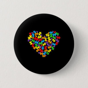Mädchen Frauen Autismus-Bewusstsein Herz-Puzzletei Button