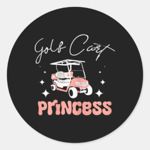 Mädchen Frauen Golfwagen Prinzessin Runder Aufkleber