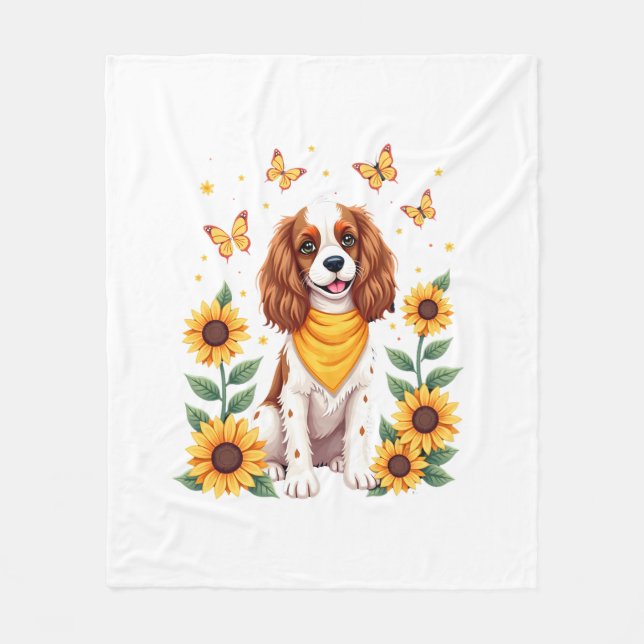 Mädchen Frauen Mutter Cavalier King Charles Spanie Fleecedecke (Vorderseite)