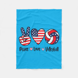 Mädchen Frieden Liebe Volleyball 4. Juli Amerikani Fleecedecke