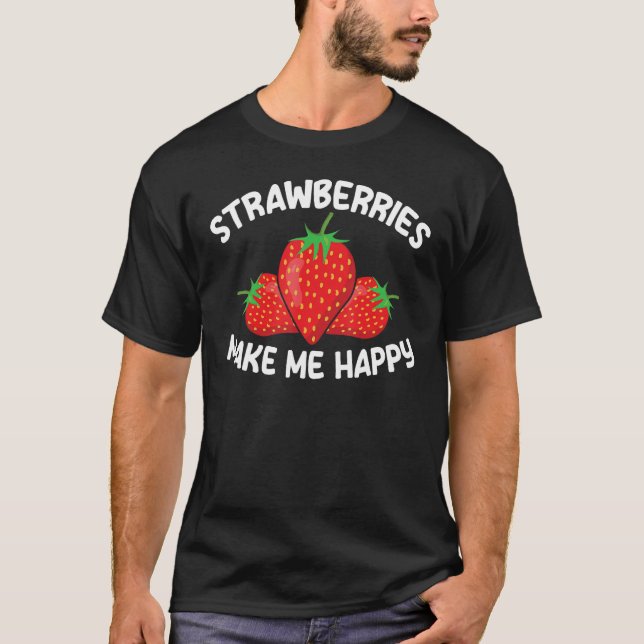 Mädchen Früchte Erdbeeren machen mich glücklich St T-Shirt (Vorderseite)
