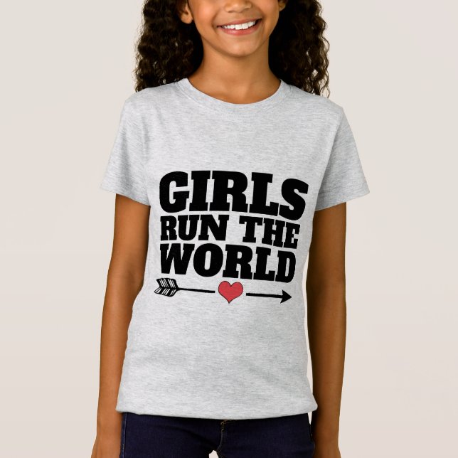 MÄDCHEN FÜHREN WELTWEITE T - Shirt (Vorderseite)