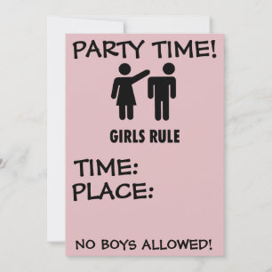 MÄDCHEN FUNNY BIRTHDAYPARTY "MÄDCHEN POWER" EINLAD EINLADUNG