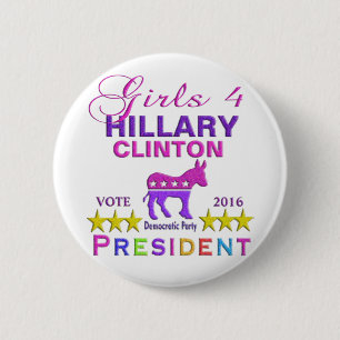 Mädchen für Hillary Clinton-Präsidenten Button