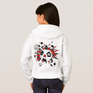 Mädchen Fußball Blowout mit roten schwarzen Sterne Hoodie