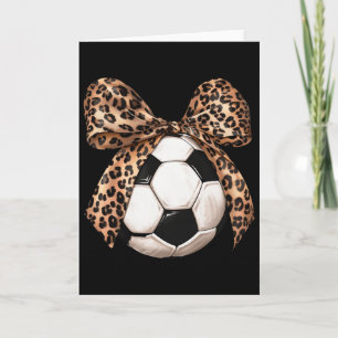 Mädchen Fußball Coquette Schleife Leopard Cheetah Karte
