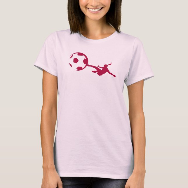 Mädchen-Fußball-Rot T-Shirt (Vorderseite)