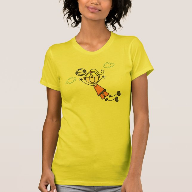 Mädchen-Fußball-Sprungs-Shirt T-Shirt (Vorderseite)