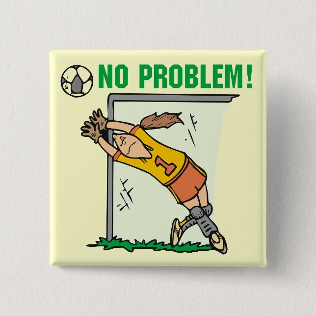 Mädchen-Fußball-Tormann-T-Shirts und Geschenke Button (Vorderseite)