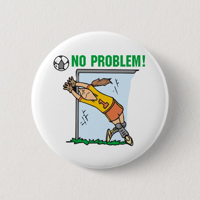 Mädchen-Fußball-Tormann-T-Shirts und Geschenke Button (Vorderseite)