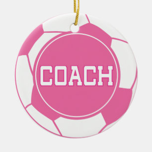 Mädchen-Fußball-Trainer-Geschenk-Idee Keramik Ornament