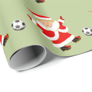 Mädchen-Fußball-Weihnachtsgeschenk Geschenkpapier