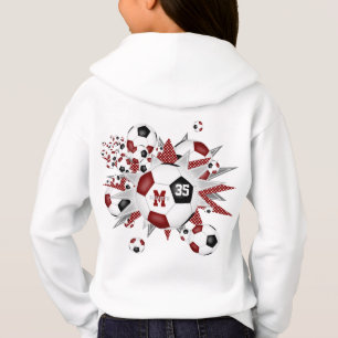 Mädchen-Fußbälle Sterne kastanienbraun schwarz per Hoodie