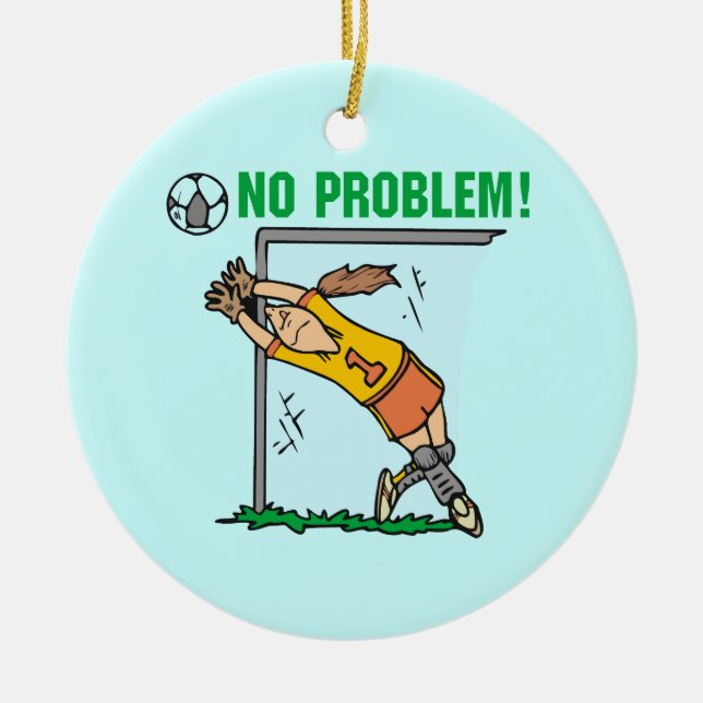 Mädchen-Fußballgoalie-T - Shirts und Geschenke Keramikornament (Vorne)