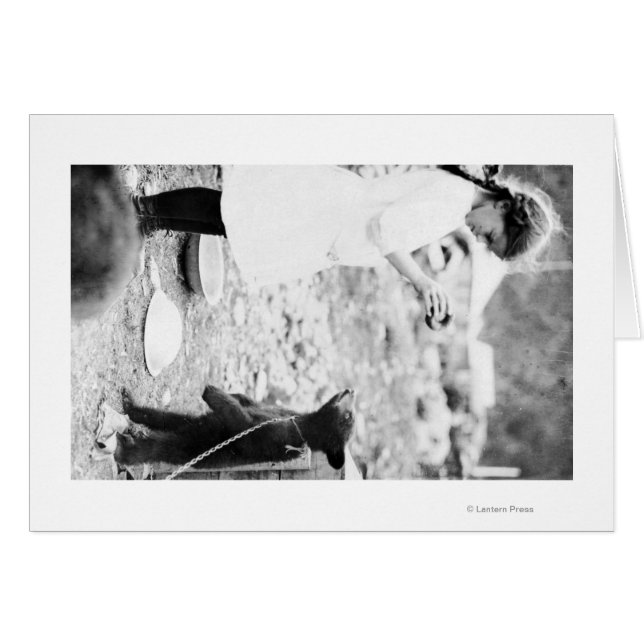 Mädchen Fütternd Bärenkuppe in Seward (Vorderseite (Horizontal))