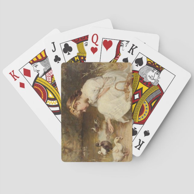 Mädchen Fütternd Enten (von Frederick Morgan) Spielkarten (Rückseite)