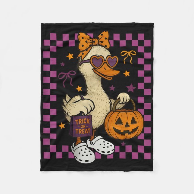 Mädchen Gans Halloween Gruselige Gans Lustige Gans Fleecedecke (Vorderseite)