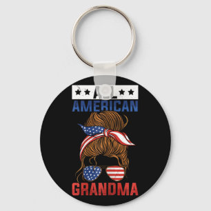 Mädchen ganz amerikanische Oma 4. Juli Schlüsselanhänger