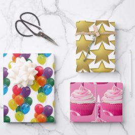 Mädchen Geburtstag Geschenkpapier Set