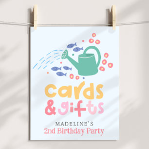 Mädchen Geburtstag Gießkanne Blumenkarten und Gesc Poster