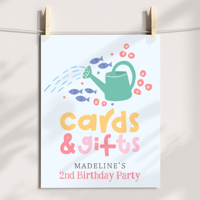 Mädchen Geburtstag Gießkanne Blumenkarten und Gesc Poster (Von Creator hochgeladen)
